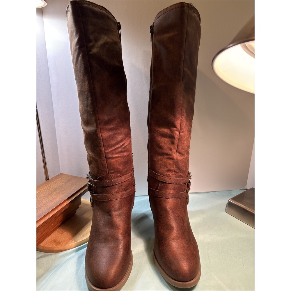 Sugar Women's Prima Soft Textured Boot Brown Fabric 8.5M - Picture 2 of 16